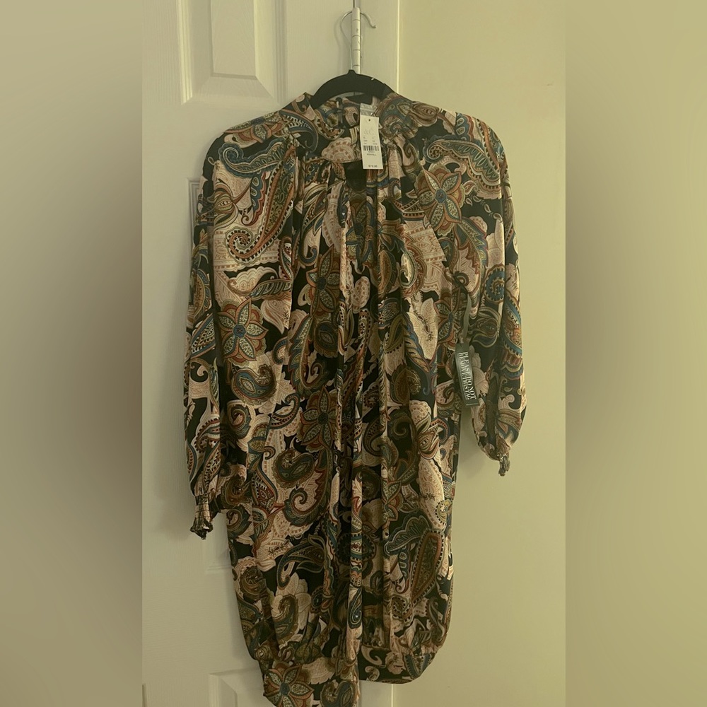 Ny & C multi color silk dress size xsmall NWT